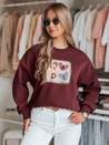 Damen Sweatshirt in Übergröße mit Herzen MADELIN burgundy Dstreet BY1458