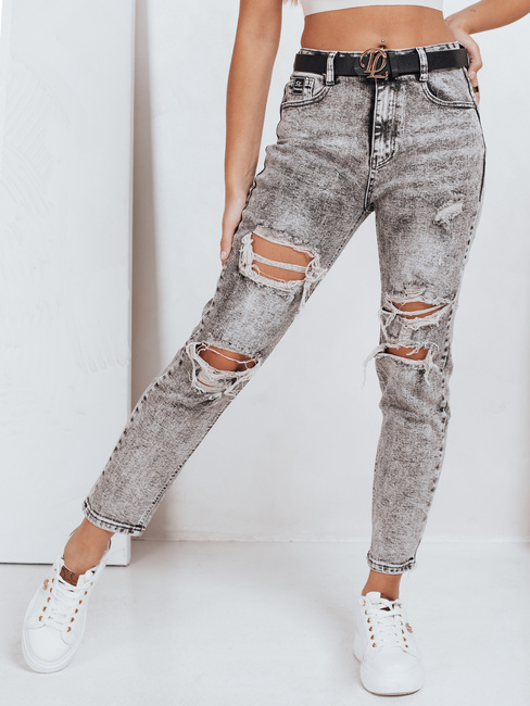 Damen Push Up Jeans mit Löchern grau Dstreet UY2780