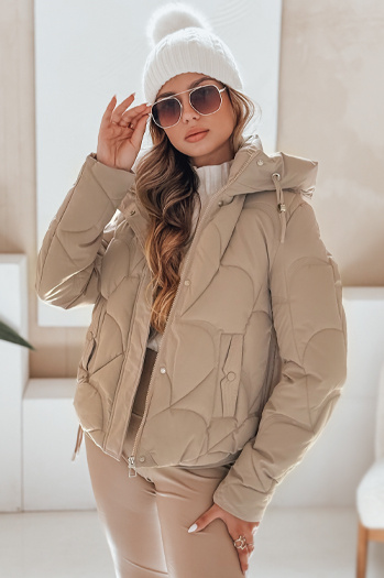 Damen Winterjacke LOVEWARM kurz gesteppt mit Kapuze camel Dstreet TY5041
