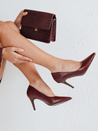 Damen burgunderfarbene Stilettos Dstreet ZY1078