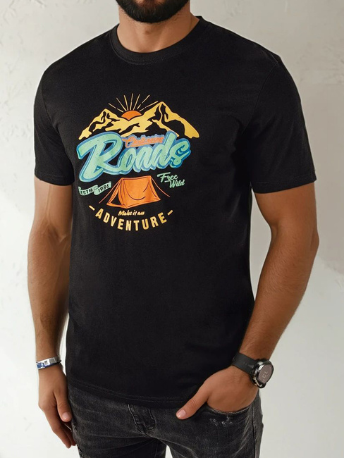 Herren T-shirt mit Aufdruck Farbe Schwarz DSTREET RX5400