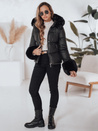 Damen Winterjacke YOUWARM kurz gesteppt mit Fell schwarz Dstreet TY5006