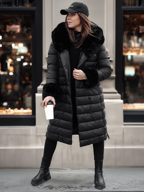 Lange Damen Steppjacke ZAELEGANTE schwarz Dstreet TY4779