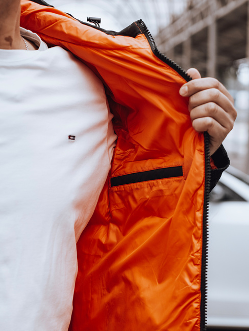 Herren Steppwinterjacke mit Kapuze schwarz Dstreet TX4895