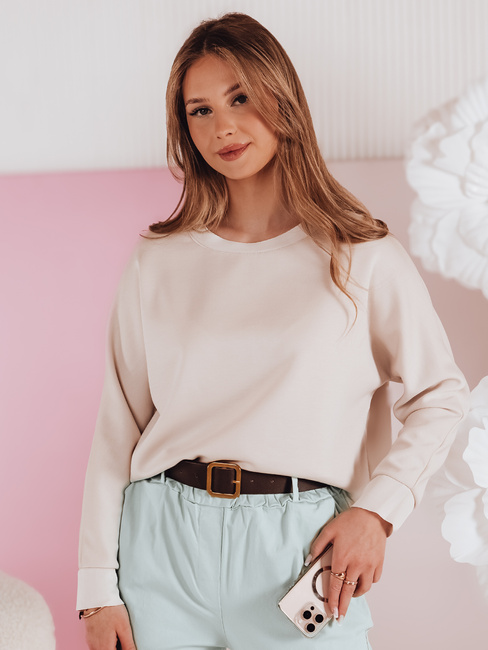 Oversize-Bluse für Damen in Buttercreme mit NUBISS Mokka-Anhänger Dstreet RY2797