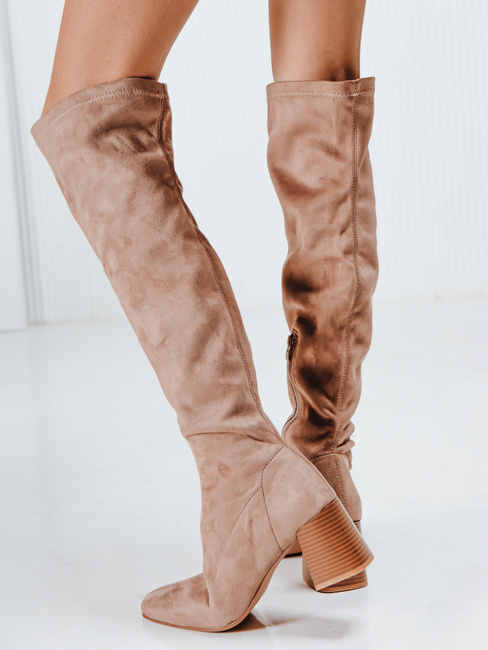 Damen Wildleder beige Stiefel Dstreet ZY1244