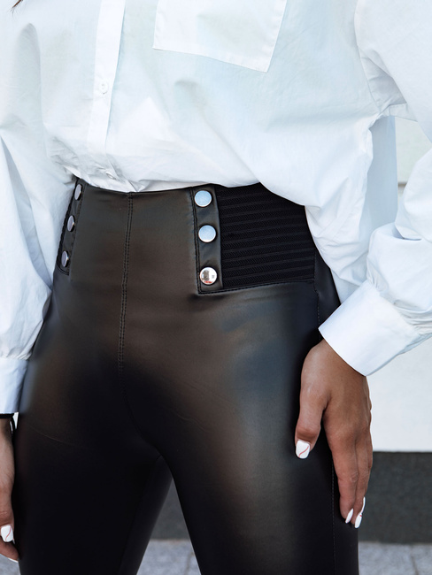 Gewachste Damenhose mit hoher Taille TARMZ schwarz Dstreet UY2154