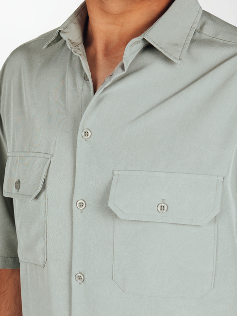 Herren Kurzarmhemd grau Dstreet KX1081