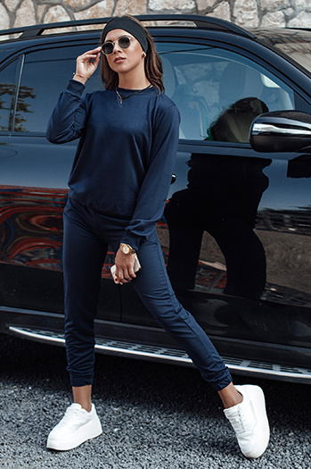 MILIAN Damen Trainingsanzug Set navy blau Dstreet AY1101