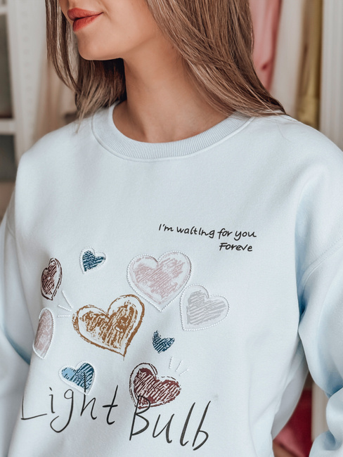 Damen Sweatshirt in Übergröße mit Herzen PINKNOTE blau Dstreet BY1502