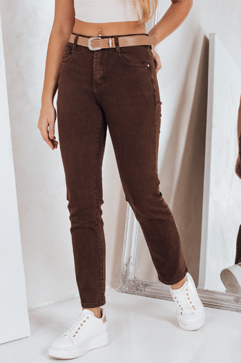 Damen Slim Tapered Jeans Braun Dstreet UY2843