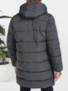 Herren Winterjacke mit Kapuze dunkelgrau gesteppt TX5071