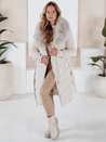 Gesteppte Damen Winterjacke mit Pelz ecru Dstreet TY5078