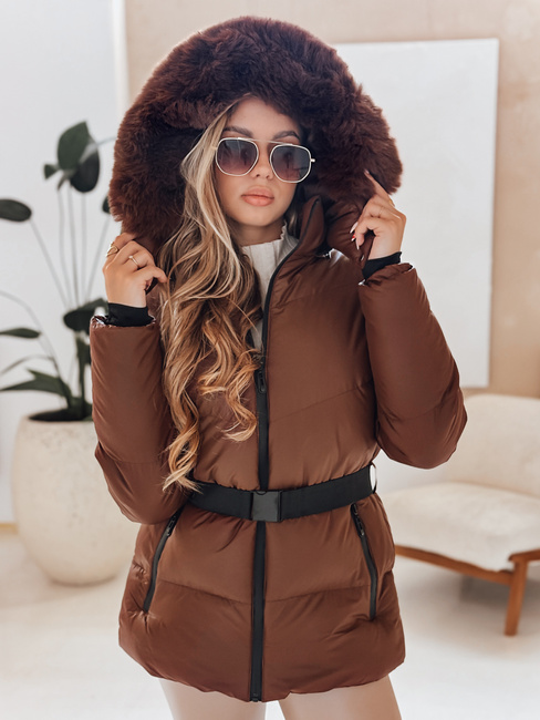 Damen Winter Steppjacke mit Kapuze LOVELINA braun Dstreet TY4953
