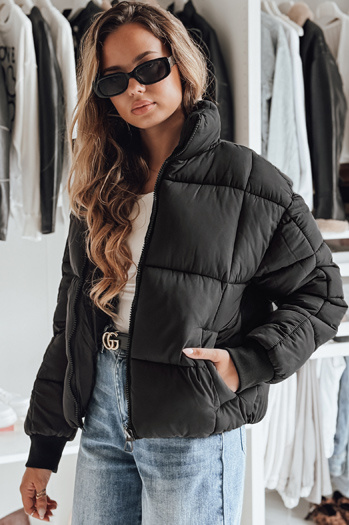 Kurze Damen-Winter-Steppjacke VIBEGIRL schwarz Dstreet TY4948