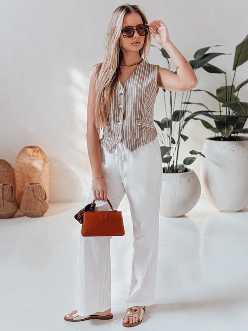 Damen Freizeithose mit weitem Bein BOHO DAY weiß Dstreet UY2652