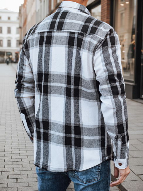 Schwarz-weiß kariertes Flanellhemd für Männer Dstreet DX2673