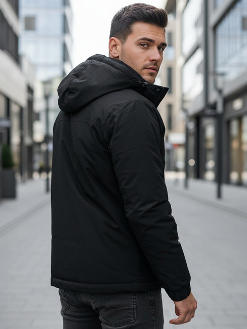 Herren Winterjacke mit Kapuze schwarz Dstreet TX5110