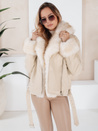 Damen Ramones Jacke mit Fell beige Dstreet TY5123
