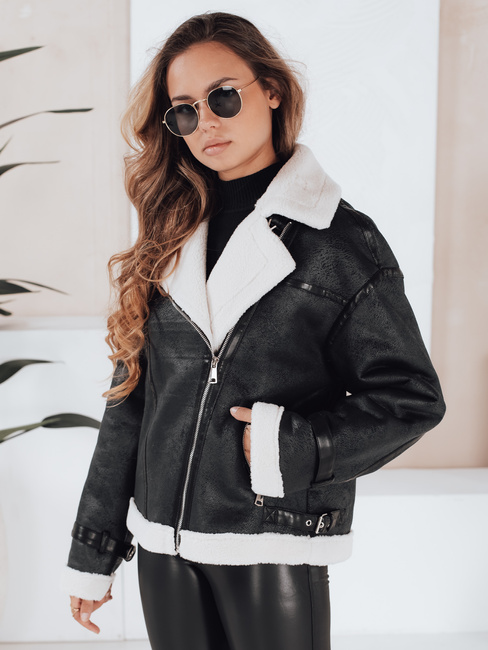 Damen Schafsfelljacke schwarz Dstreet TY5125