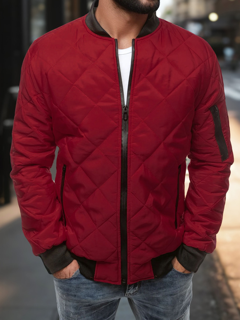 Herren Gesteppte Bomberjacke Weinrot Dstreet TX2209