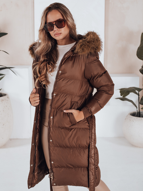 Gesteppte Damen-Winterjacke mit Pelz STYLEBELLA braun Dstreet TY5009