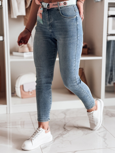 Damen Denim Slim Fit Hose mit Gürtel TRENDLINE blau Dstreet UY2478