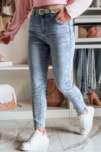 Damen Denim Slim Fit Hose mit Gürtel BOTANIDA blau Dstreet UY2448