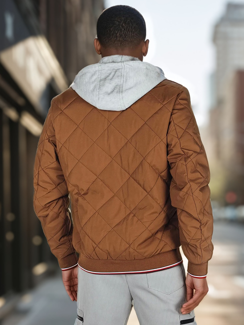 Herren Übergangs-Steppjacke mit Kapuze camel Dstreet TX5011