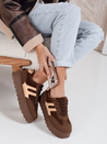Frauen isoliert Plattform Turnschuhe braun Dstreet ZY1071