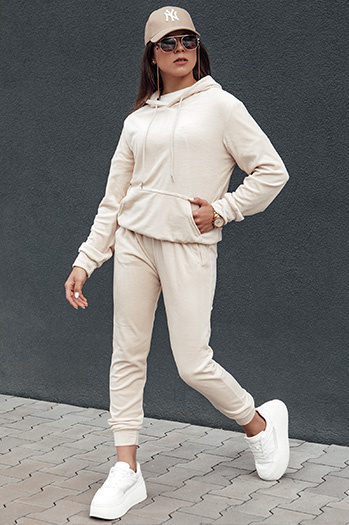 Damenset aus Velours RELAX FIT ecru Dstreet AY1066