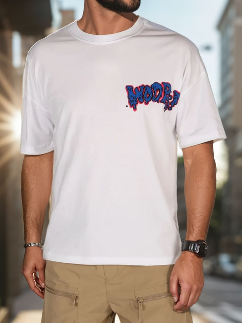 Bedrucktes Herren-T-Shirt weiß Dstreet RX5644