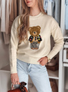 Damen Pullover in Übergröße mit Teddybär SWEETTED weiß Dstreet MY2468_2