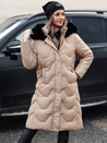Lange Damen-Winter-Steppjacke WINTERACT beige Dstreet TY4777