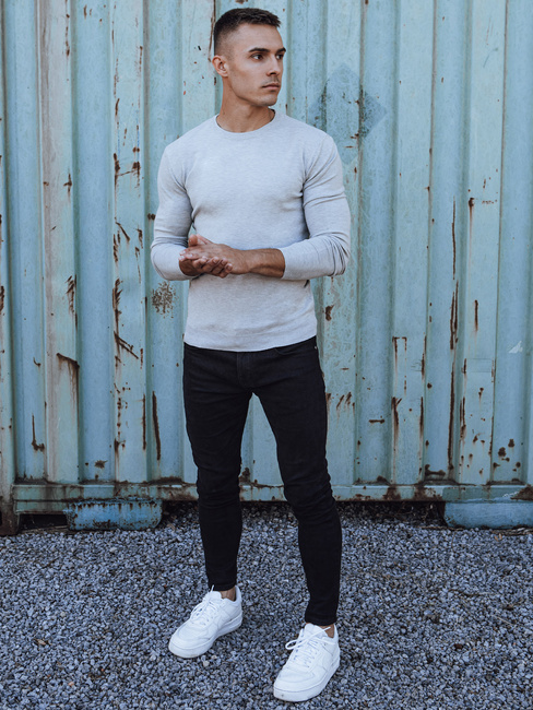 Klassischer Herren-Pullover hellgrau Dstreet WX2212