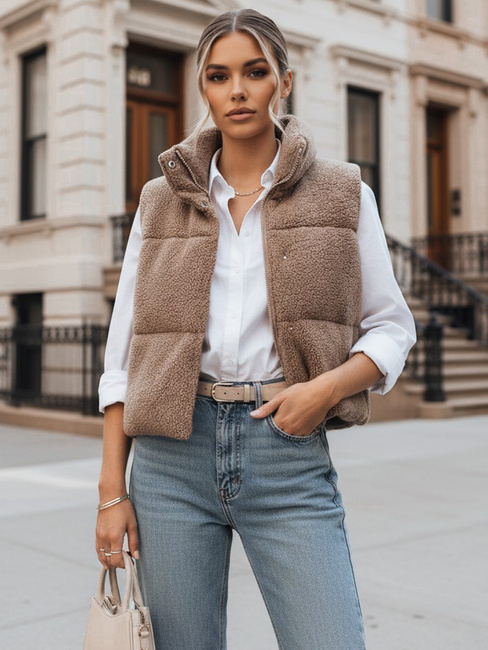 Damen Steppweste BEEWARM  Farbe Camel DSTREET TY3800