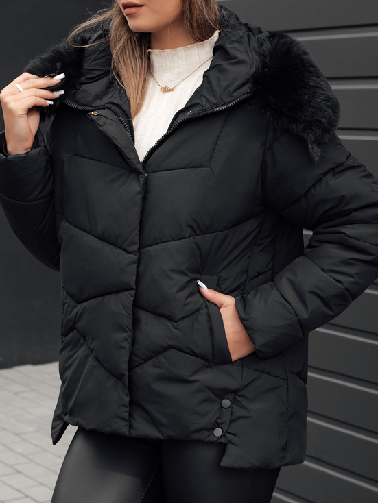 Damen FIXMIX gesteppte Winterjacke mit Kapuze schwarz Dstreet TY4672