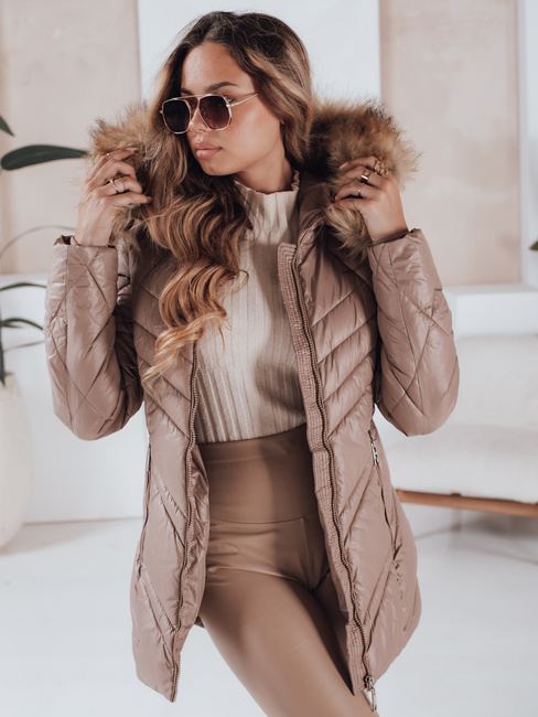 Damen Winterjacke SOLARIS Farbe Cappuccino DSTREET TY4010