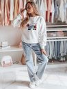 Damen Sweatshirt in Übergröße mit Stickerei DOGSWEETY weiß Dstreet BY1478