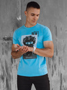 Bedrucktes türkisfarbenes T-Shirt für Männer Dstreet RX5551_2