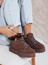 Damen Pelz Plattform Turnschuhe braun Dstreet ZY1069