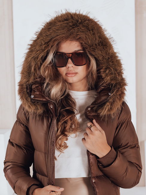 Gesteppte Damen-Winterjacke mit Pelz STYLEBELLA braun Dstreet TY5009