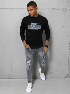 Herren Sweatshirt mit Aufdruck Schwarz Dstreet BX5369_2