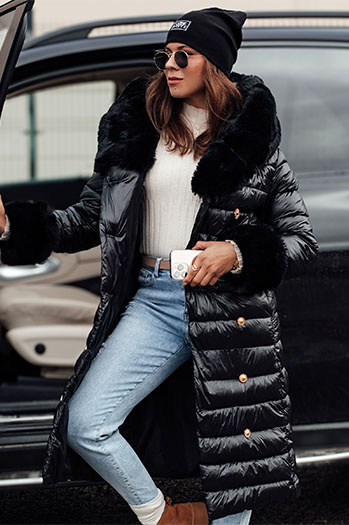 Damen Steppwintermantel HORIZON schwarz Dstreet TY4749