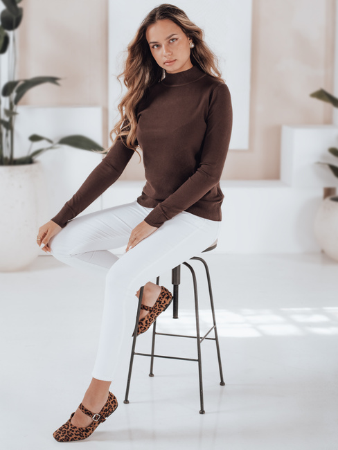 Damen Halb-Rollkragenpullover TARLENA braun Dstreet MY2481