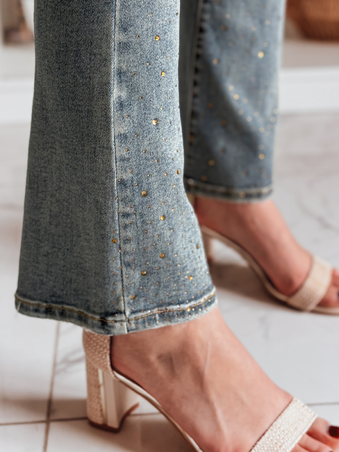 Damen Jeans Schlaghose mit Zirkonia BLINKFIT blau Dstreet UY2449