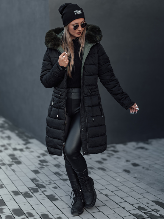 Damen Winterparka TRENDNEL Wendekapuze grün Dstreet TY4589