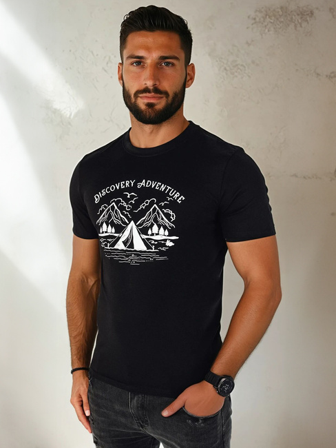 Herren T-shirt mit Aufdruck Farbe Schwarz DSTREET RX5413