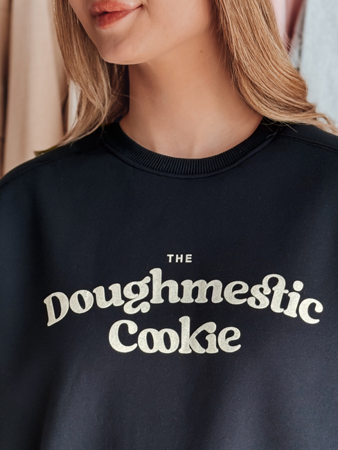 Damen Sweatshirt in Übergröße mit COOKIES Druck navy blau Dstreet BY1447