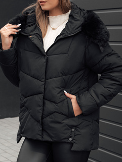 Damen FIXMIX gesteppte Winterjacke mit Kapuze schwarz Dstreet TY4672_3